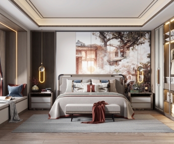 New Chinese Style Bedroom-ID:764548069
