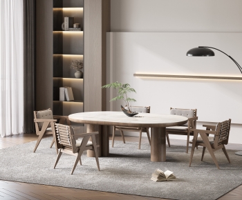 Modern Wabi-sabi Style Dining Table And Chairs-ID:704319955