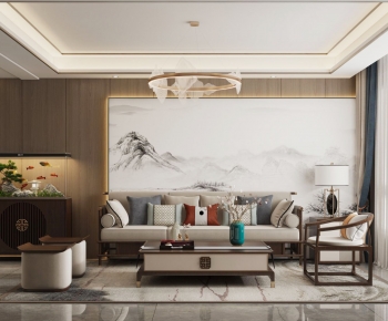 New Chinese Style A Living Room-ID:199765928