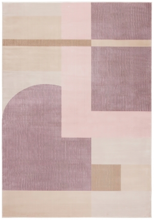 粉色几何图案时尚地毯-ID:208378088