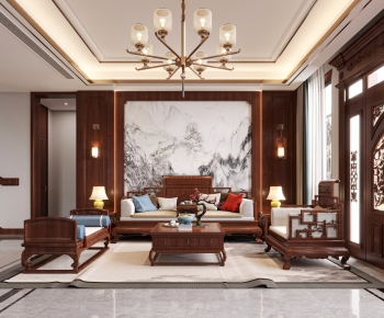 Chinese Style A Living Room-ID:689882043