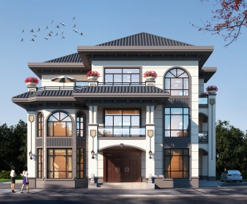 New Chinese Style Villa Appearance-ID:899322036
