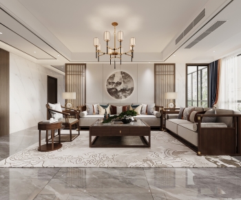 New Chinese Style A Living Room-ID:773334032