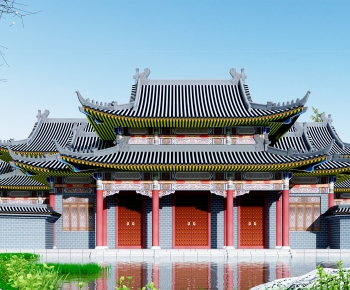 Chinese Style Ancient Architectural Buildings-ID:413686043