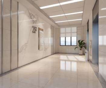 Modern Office Elevator Hall-ID:580430985