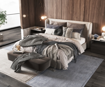 Modern Double Bed-ID:972924952