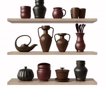 新中式陶瓷茶具摆件-ID:452837947