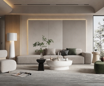 Modern Wabi-sabi Style A Living Room-ID:507802965
