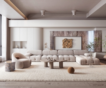 Modern Wabi-sabi Style A Living Room-ID:307889949