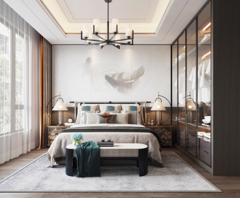 New Chinese Style Bedroom-ID:523453959
