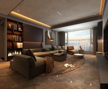 Modern Wabi-sabi Style A Living Room-ID:233899127