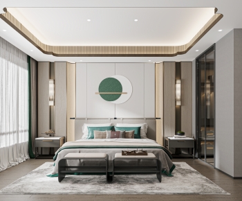 New Chinese Style Bedroom-ID:134363894