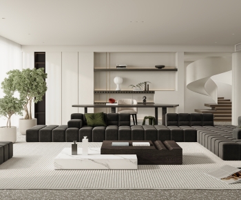 Modern Wabi-sabi Style A Living Room-ID:454190978