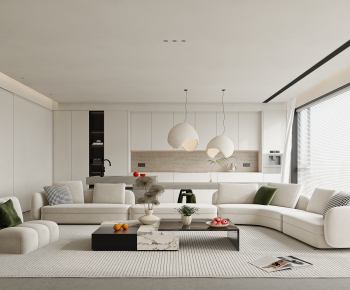Modern Wabi-sabi Style A Living Room-ID:894512895