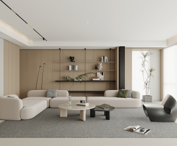 Modern Wabi-sabi Style A Living Room-ID:982449055