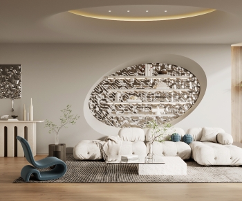 Modern Wabi-sabi Style A Living Room-ID:176560976