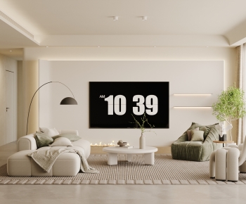 Modern Wabi-sabi Style A Living Room-ID:666920908