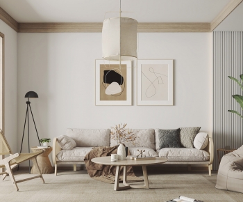 Nordic Style Wabi-sabi Style A Living Room-ID:705898057