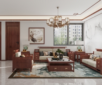 Chinese Style New Chinese Style A Living Room-ID:846091032