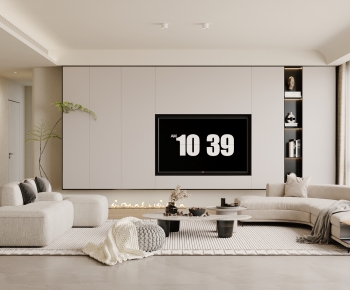 Modern Wabi-sabi Style A Living Room-ID:662997011