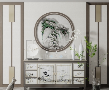 New Chinese Style Entrance Cabinet-ID:358454944