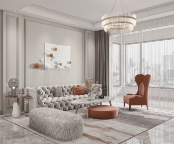 Simple European Style A Living Room-ID:738800054