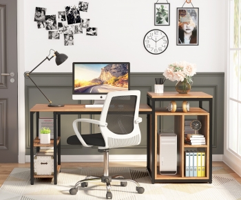 Nordic Style Computer Desk And Chair-ID:403275017