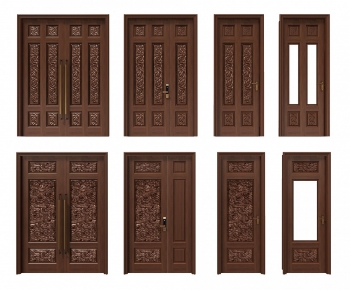New Chinese Style Unequal Double Door-ID:118562942