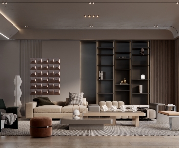 Modern Wabi-sabi Style A Living Room-ID:514754065