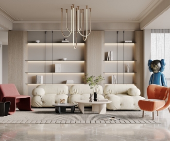 Modern Wabi-sabi Style A Living Room-ID:658843993