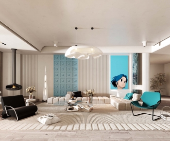 Modern Wabi-sabi Style A Living Room-ID:802094946