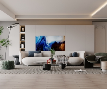 Modern Wabi-sabi Style A Living Room-ID:542028905