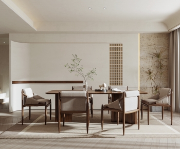 Modern Wabi-sabi Style Dining Room-ID:870378971