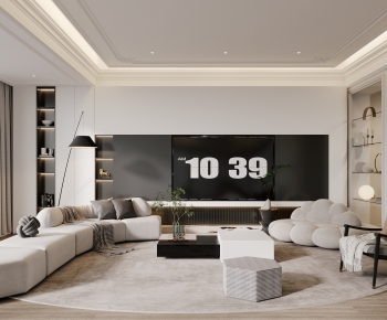 Modern Wabi-sabi Style A Living Room-ID:223452097