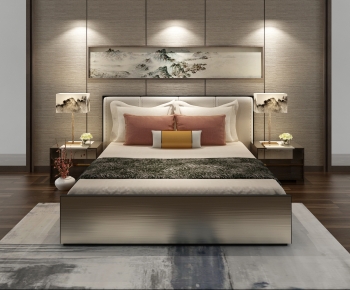 New Chinese Style Double Bed-ID:124236114