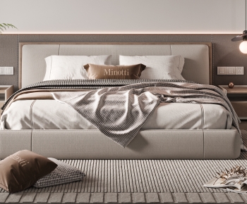 Modern Double Bed-ID:804714923