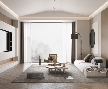 Modern Wabi-sabi Style A Living Room-ID:586570984