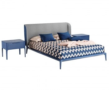 Nordic Style Double Bed-ID:980191954