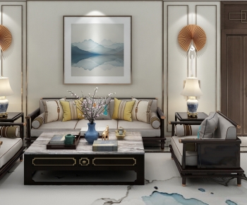 New Chinese Style Sofa Combination-ID:439724921