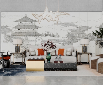 New Chinese Style Sofa Combination-ID:960253957