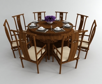 中式实木餐桌椅-ID:572200069
