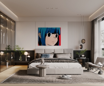 Modern Wabi-sabi Style Bedroom-ID:920815949