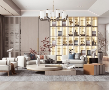 New Chinese Style A Living Room-ID:860619071