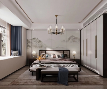 New Chinese Style Bedroom-ID:419207104