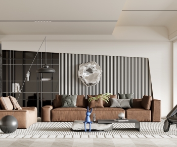 Modern Wabi-sabi Style A Living Room-ID:350560906
