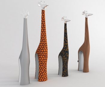 现代长颈鹿雕塑摆件-ID:355026012