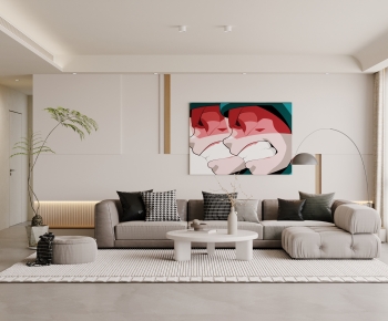 Modern Wabi-sabi Style A Living Room-ID:309917939