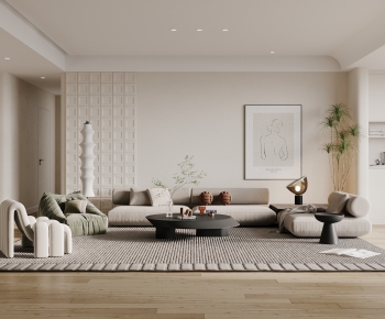 Wabi-sabi Style A Living Room-ID:676450716