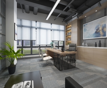 Modern Industrial Style Manager's Office-ID:177047975