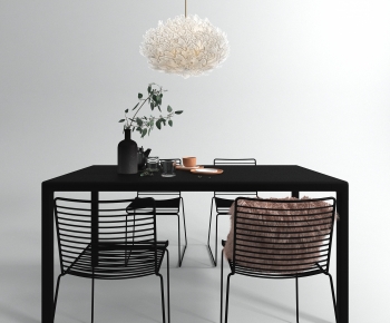 Industrial Style Dining Table And Chairs-ID:902389058
